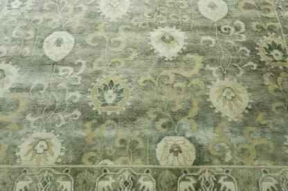 Oushak Ikat Wool Hand Knotted Rug 10.0x14.0 -w5020