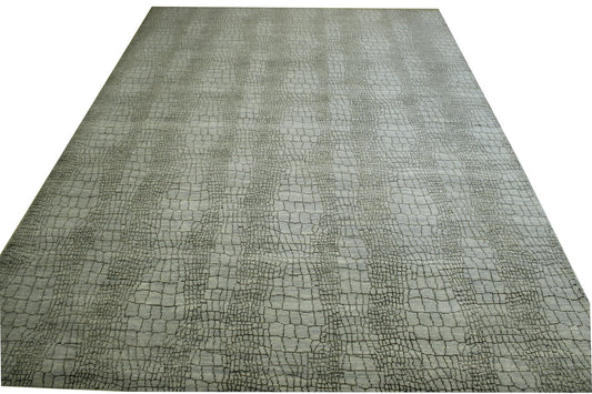 Modern Eggshell Design Wool Hand Knotted Rug 10.0x13.8 -w2153