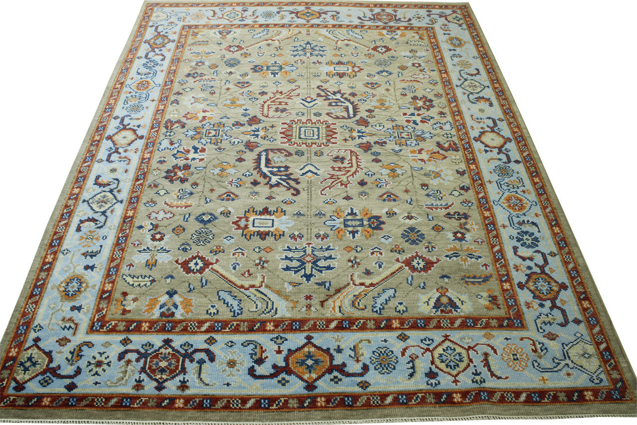 Oushak Colorful Zigler Wool Hand knotted Rug 9x12 - w20179