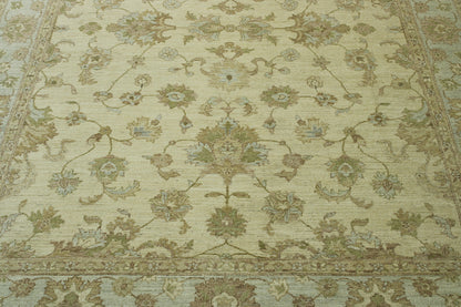 Oushak Whitewash Chobie Wool Hand knotted Rug 9x12 - b-135