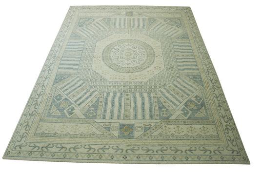 Oushak Whitewash Khotan Wool Hand knotted Rug 9x12 - w20358
