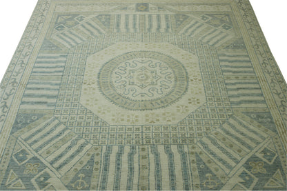 Oushak Whitewash Khotan Wool Hand knotted Rug 9x12 - w20358