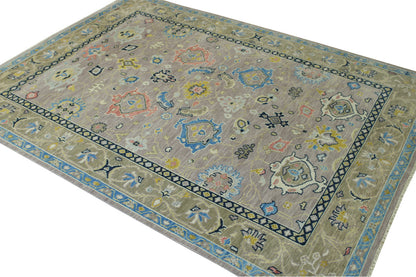 Oushak Colorful Zigler Wool Hand knotted Rug 9x12 - w20198