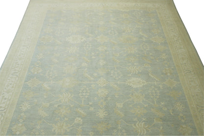 Oushak Whitewash Chobie Wool Hand knotted Rug 9x12 - w2091