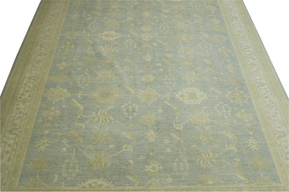 Oushak Whitewash Chobie Wool Hand knotted Rug 9x12 - w2091