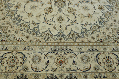 Traditional Super Fine Nain Wool/silk Hand knotted Rug 9x12 - w3062