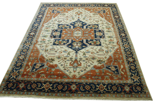 Tribal Heriz Wool Hand knotted Rug 9x12 - w20114
