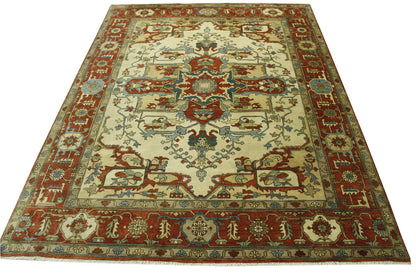 Tribal Heriz Wool Hand knotted Rug 9x12 - w20121