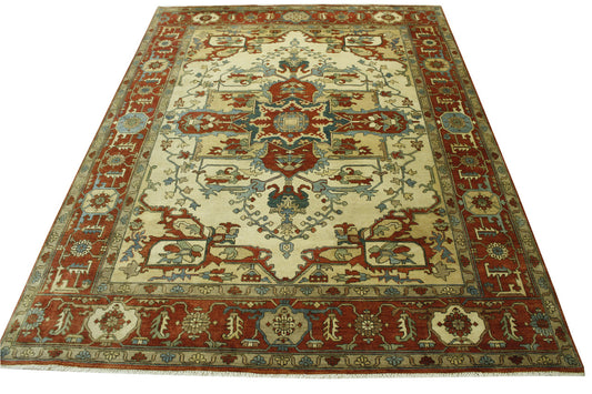 Tribal Heriz Wool Hand knotted Rug 9x12 - w20121