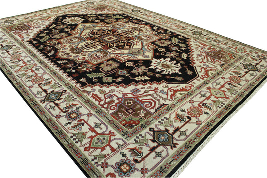 Tribal Heriz Wool Hand knotted Rug 9x12 - w20265