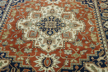 Tribal Heriz Wool Hand knotted Rug 9x12 - w20109