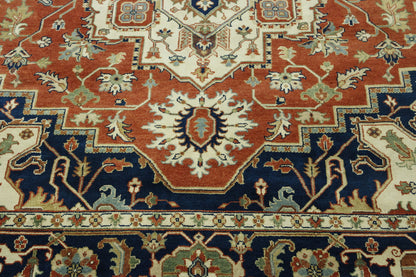 Tribal Heriz Wool Hand knotted Rug 9x12 - w20109