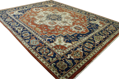 Tribal Heriz Wool Hand knotted Rug 9x12 - w20109