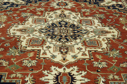 Tribal Heriz Wool Hand knotted Rug 9x12 - w20109