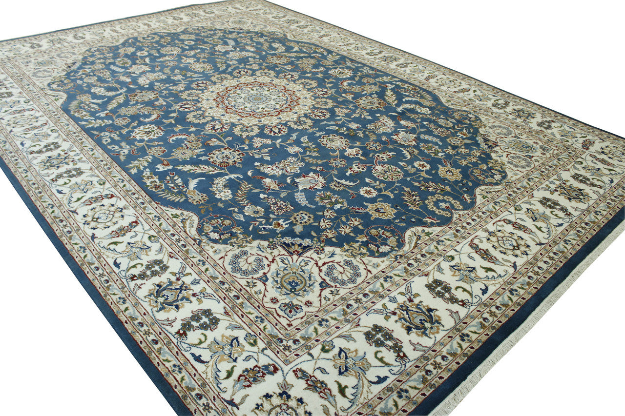 Traditional Fine Qum Wool Hand knotted Rug 9x12 - w2387