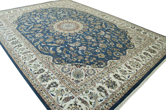 Traditional Fine Qum Wool Hand knotted Rug 9x12 - w2387