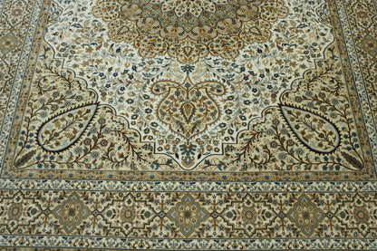 Traditional Fine Qum Wool Hand knotted Rug 9x12 - w2383