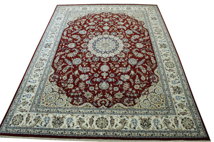 Traditional Fine Nain Wool/silk Hand knotted Rug 9x12 - w20242
