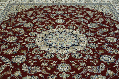 Traditional Fine Nain Wool/silk Hand knotted Rug 9x12 - w20242