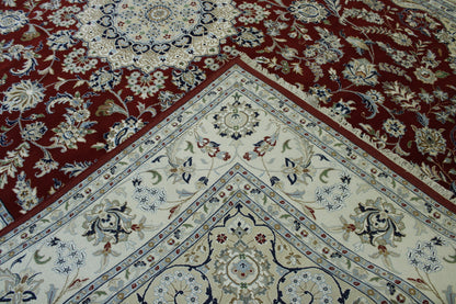 Traditional Fine Nain Wool/silk Hand knotted Rug 9x12 - w20242