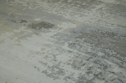 Modern Abstract Broken Design Wool/silk Hand knotted Rug 9x12 - w20254