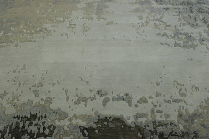 Modern Abstract Broken Design Wool/silk Hand knotted Rug 9x12 - w20254