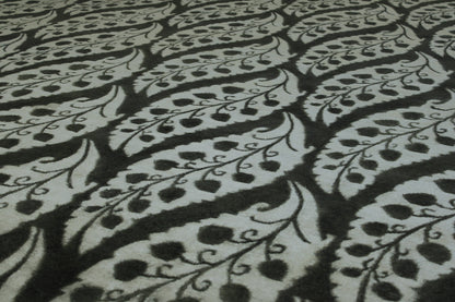 Modern Ikat Design Wool/silk Hand knotted Rug 9x12 - w2004