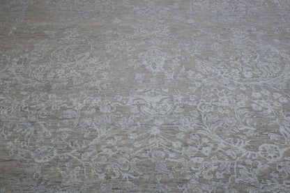 Transitional Abstract Broken Design Wool/silk Hand knotted Rug 9x12 - w20159