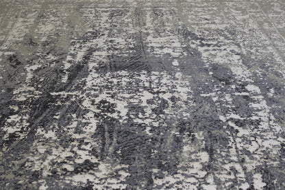 Transitional Abstract Broken Design Wool/silk Hand knotted Rug 9x12 - w2070