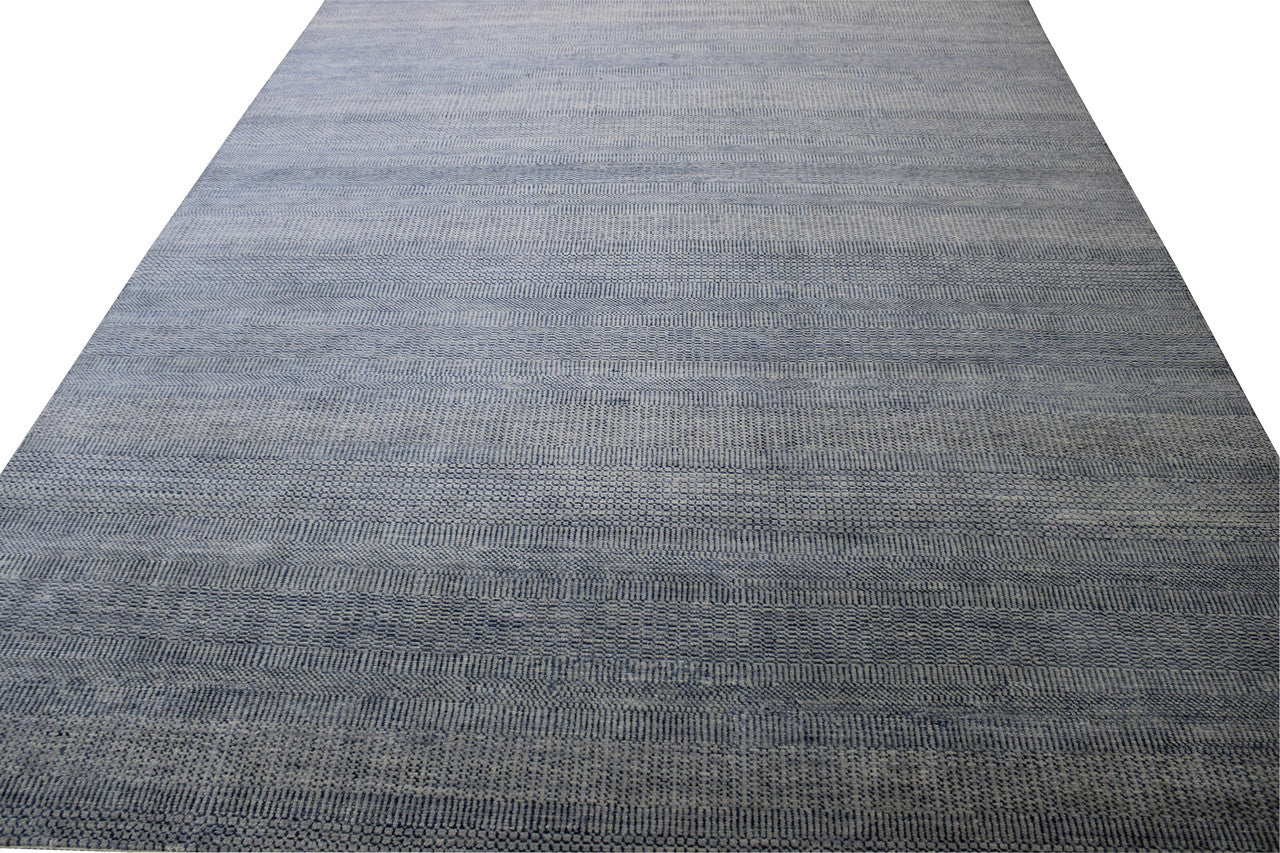 Modern Grass Design Wool Hand knotted Rug 9x12 - w2157
