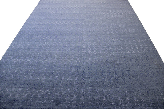 Modern Distressed Morrocan design Wool Hand knotted Rug 9x12 - w2278
