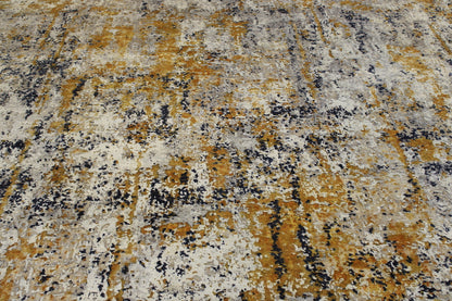 Modern Abstract Broken Design Wool/silk Hand knotted Rug 9x12 - w2023