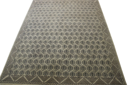 Oushak Silverwash Paisley Design Wool Hand knotted Rug 9x12 - w20044