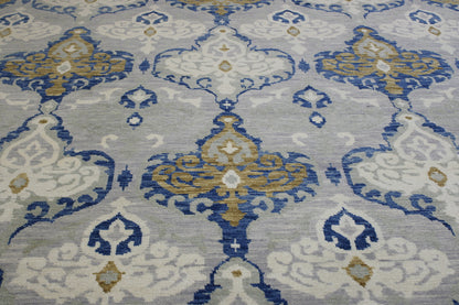 Tribal Ikat Design Wool Hand knotted Rug 9x12 - w2159