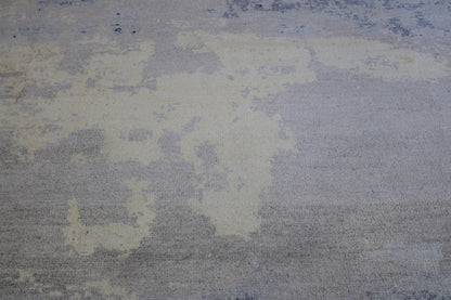 Modern Abstract Distress Design Viscose Hand knotted Rug 9x12 -w2340