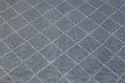 Modern Morrocan Diamond Design Wool Hand knotted Rug 9x12 - w2286