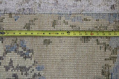 Modern Abstract Distress Design Wool/silk Hand knotted Rug 9x12 - w2342