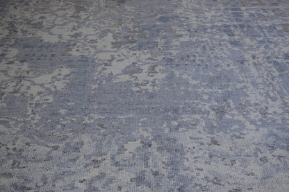 Modern Abstract Distress Design Viscose Hand knotted Rug 9x12 -w2333