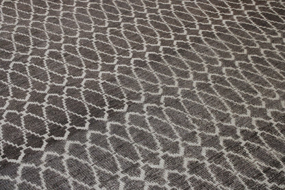 Modern Distressed Morrocan design Wool Hand knotted Rug 9x12 - w2280