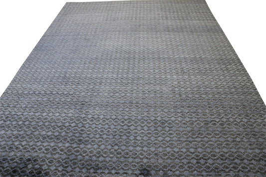 Modern Distressed Morrocan design Wool Hand knotted Rug 9x12 - w2279