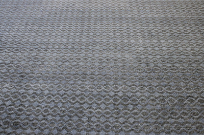 Modern Distressed Morrocan design Wool Hand knotted Rug 9x12 - w2279