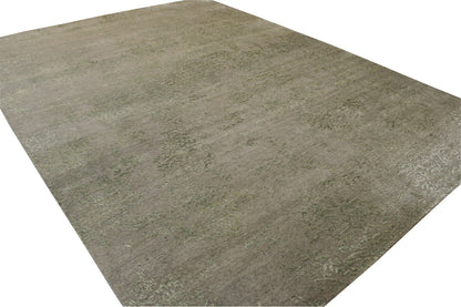 Transitional Abstract Broken Design Wool/silk Hand knotted Rug 9x12 - w2003