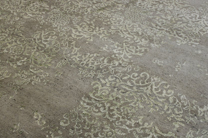 Transitional Abstract Broken Design Wool/silk Hand knotted Rug 9x12 - w2003