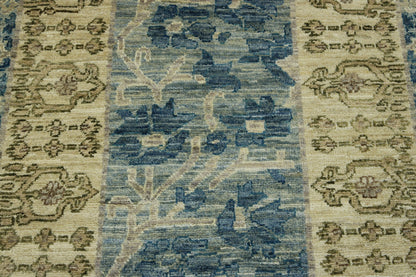 Oushak Whitewash Chobie Wool Hand Knotted 2.6x7.11 -w2104