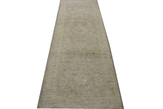 Oushak Whitewash Chobie Wool Hand Knotted 2.7x7.9 -w2102