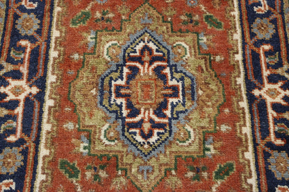 Tribal Indo Heriz Wool Hand Knotted 2.6x8.6 -w20290