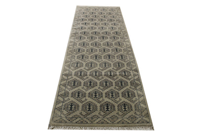 Oushak Whitewash Kerman Design Wool Hand Knotted 2.9x8.2 -w20045