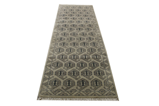 Oushak Whitewash Kerman Design Wool Hand Knotted 2.9x8.2 -w20045