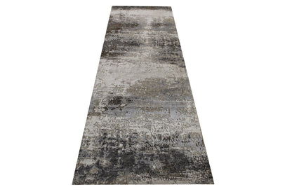 Modern Abstract Broken Design Wool/Silk Hand Knotted 2.6x8.1 -w20257