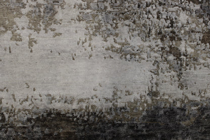 Modern Abstract Broken Design Wool/Silk Hand Knotted 2.6x8.1 -w20257